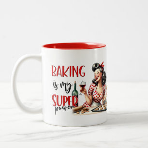 Retro-Chic: Vintage Pop Art Funny Humous-offert Två-Tonad Mugg