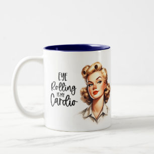 Retro-Chic: Vintage Sarcastic 50s Woman Funny Två-Tonad Mugg