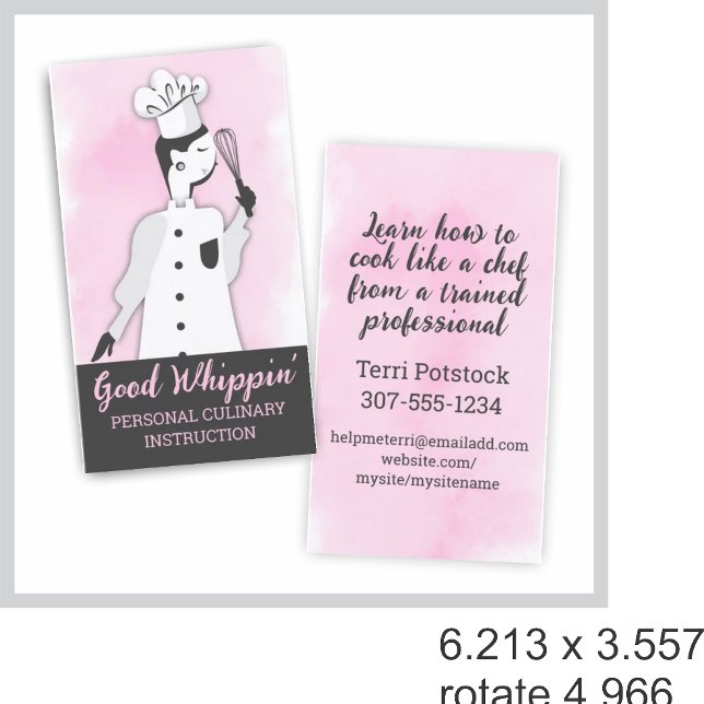 Retro chic whisk catering bakning av kvinnokondito visitkort (Skapare uppladdad)