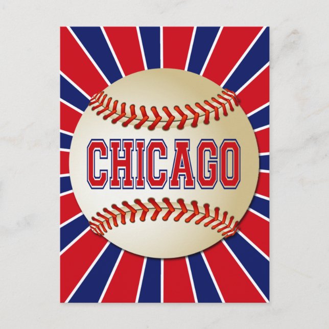 RETRO CHICAGO BASEBALL VYKORT (Framsida)