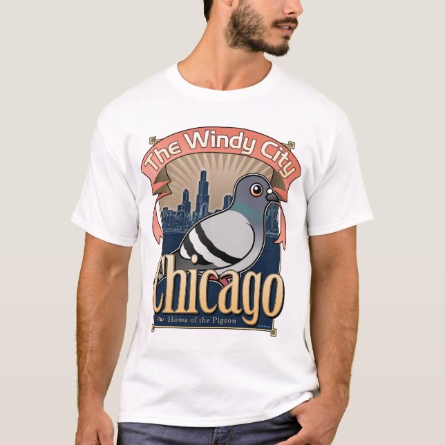 Retro Chicago duva T-shirt (Framsida)