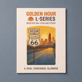 Retro Chicago Illinois Route 66 Startmärke Helg Vykort