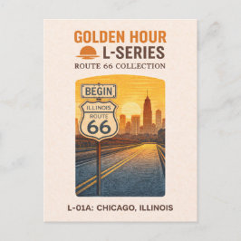 Retro Chicago Illinois Route 66 Startmärke Helg Vykort