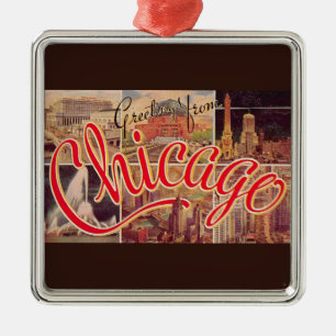 Retro Chicago Julgransprydnad Metall