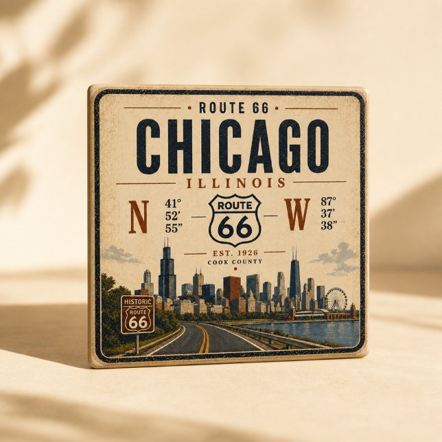 Retro Chicago Rutt 66 Kylskåpsmagnet (Skapare uppladdad)