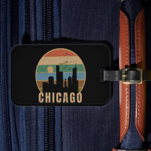 Retro Chicago Skyline Vintage resor Bagagebricka