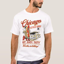 Retro Chicago Stil Hett Hundar T-shirt