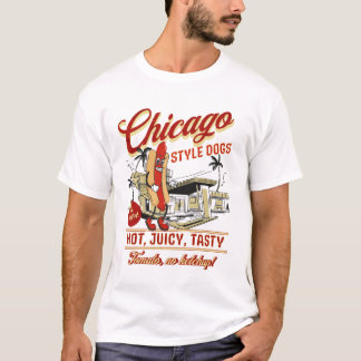 Retro Chicago Stil Hett Hundar T-shirt