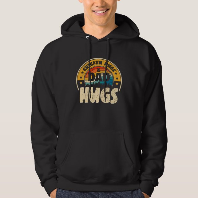 Retro Chicken Nugs Nuggets Foodies  Dad Hugs Hoodie (Framsida)
