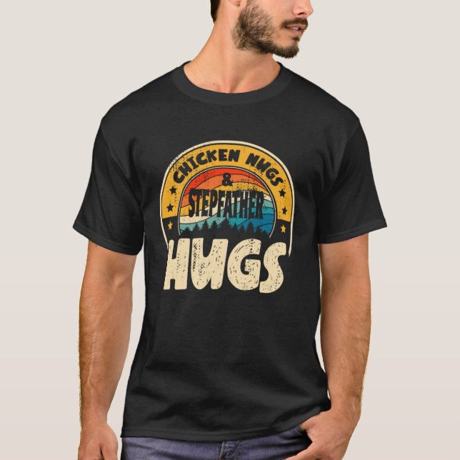 Retro Chicken Nugs Nuggets Foodies  Stepfather Hug T Shirt (Framsida)