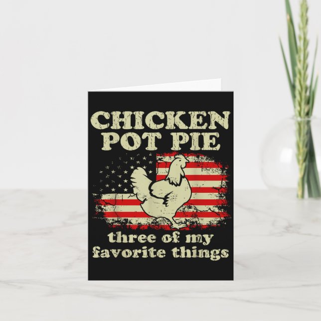 Retro Chicken T E Three Of My Favorite Things Funn Kort (Framsida)