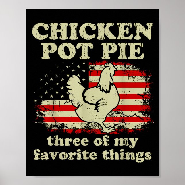 Retro Chicken T E Three Of My Favorite Things Funn Poster (Framsidan)