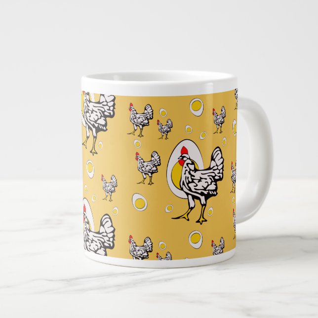 Retro Chickens Jumbo Mugg (Framsida höger)