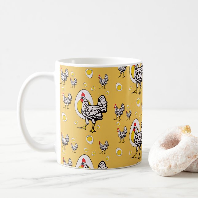 Retro Chickens Kaffemugg (Med munk)