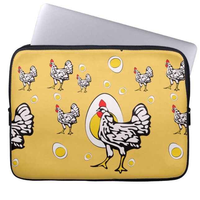 Retro Chickens Laptop Fodral (Framsidan)