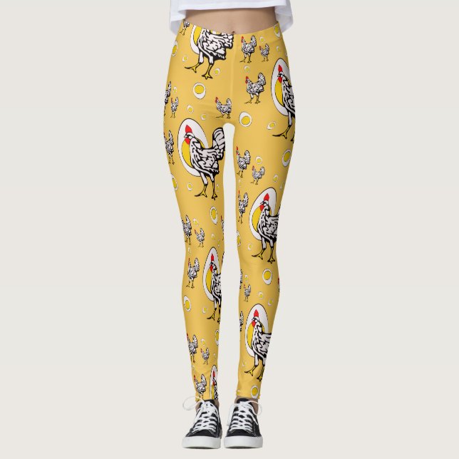 Retro Chickens Leggings (Framsida)