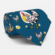 Retro Chickens Neck Tie