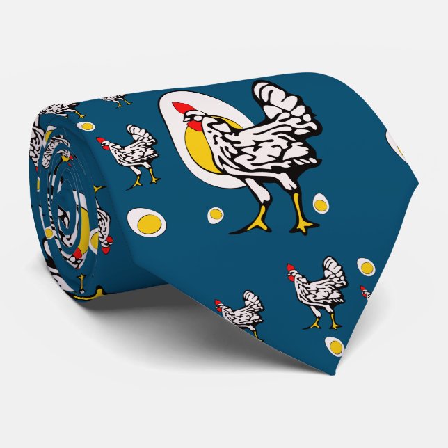 Retro Chickens Neck Tie Slips (Rullad)
