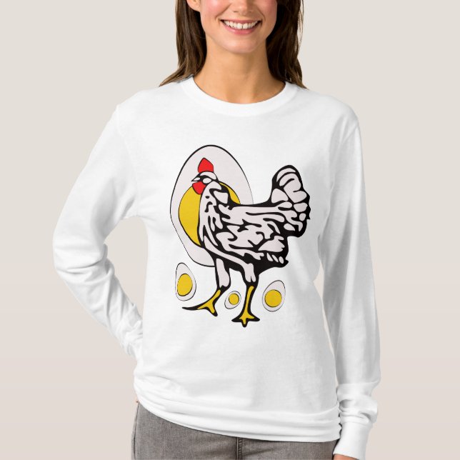 Retro Chickens T Shirt (Framsida)