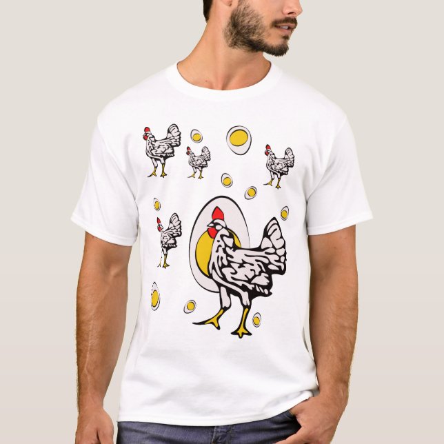 Retro Chickens T Shirt (Framsida)