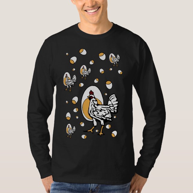 Retro Chickens T Shirt (Framsida)