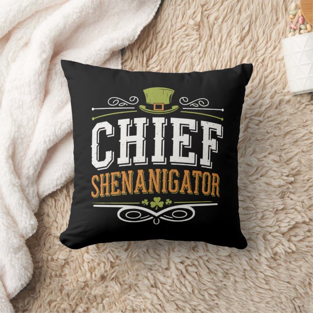 Retro Chief Shenanigator Lucky Leprechaun Hatt  Kudde (Filt)