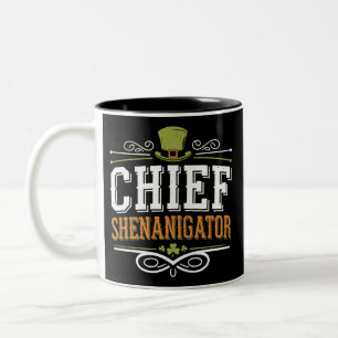 Retro Chief Shenanigator Lucky Leprechaun Hatt Två-Tonad Mugg