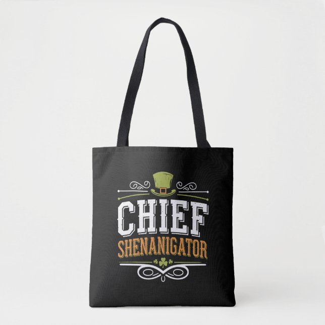 Retro Chief Shenanigator Lucky Leprechaun Hatt  Tygkasse (Framsida)