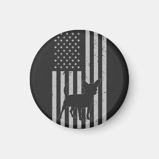 Retro Chihuahua American Flagga Hund Pappa Mamma Magnet