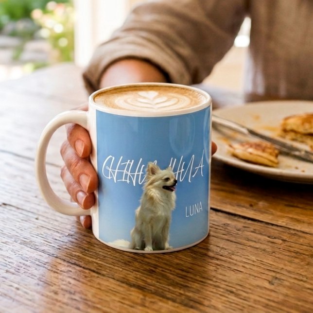 Retro Chihuahua Blå Himmel Anpassad Kopp För Mamma (Skapare uppladdad)