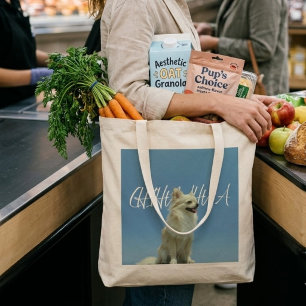 Retro Chihuahua Blå Himmel Estetisk Hundmamma Pres Jumbo Tygkasse