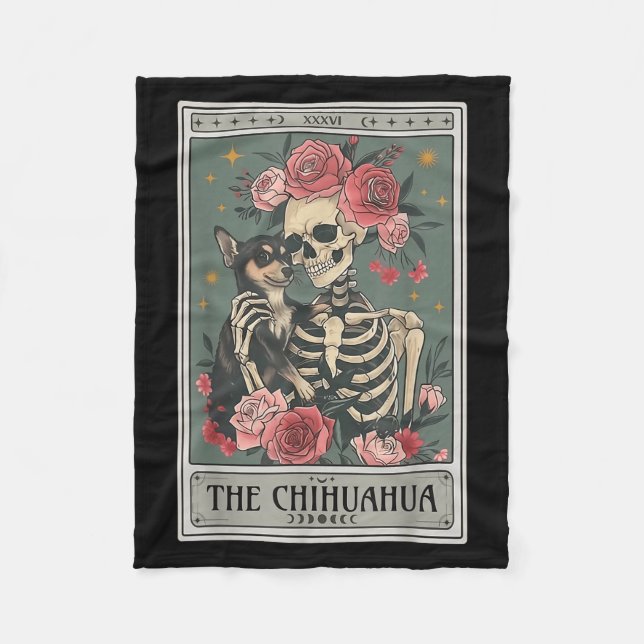 Retro Chihuahua Dog Lover The Moon Halloween , Wom Fleecefilt (Framsidan)