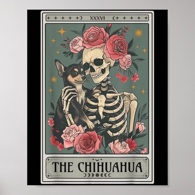 Retro Chihuahua Dog Lover The Moon Halloween , Wom Poster (Framsidan)