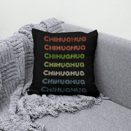 Retro "Chihuahua" Färgfylld, strimlad design Kudde