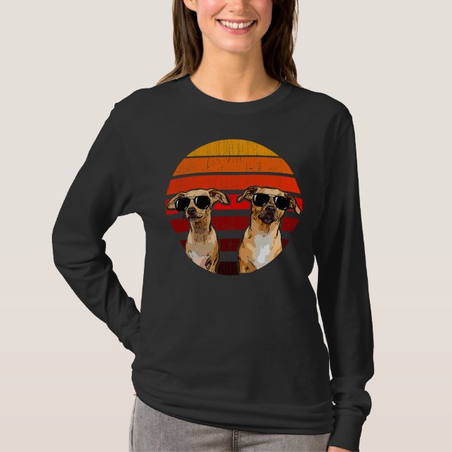 Retro Chihuahua Wearing Sunglasses Hund T Shirt (Framsida)