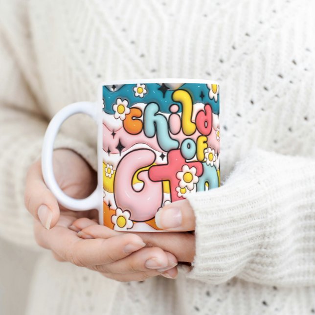 Retro Child of God 3D uppblåste Puffy Kaffemugg (Skapare uppladdad)