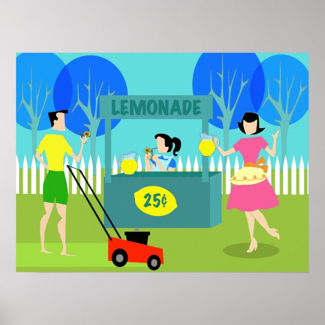 Retro Children's Lemonade stand Poster (Framsidan)
