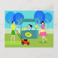 Retro Children's Lemonade Stativ Postcard