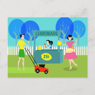 Retro Children's Lemonade Stativ Postcard Vykort