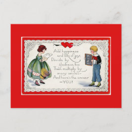 Retro Children's Valentine Helg Vykort