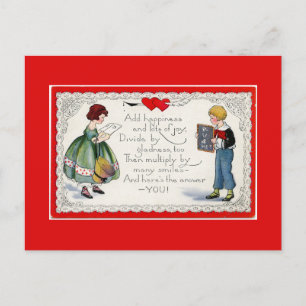 Retro Children's Valentine Helg Vykort