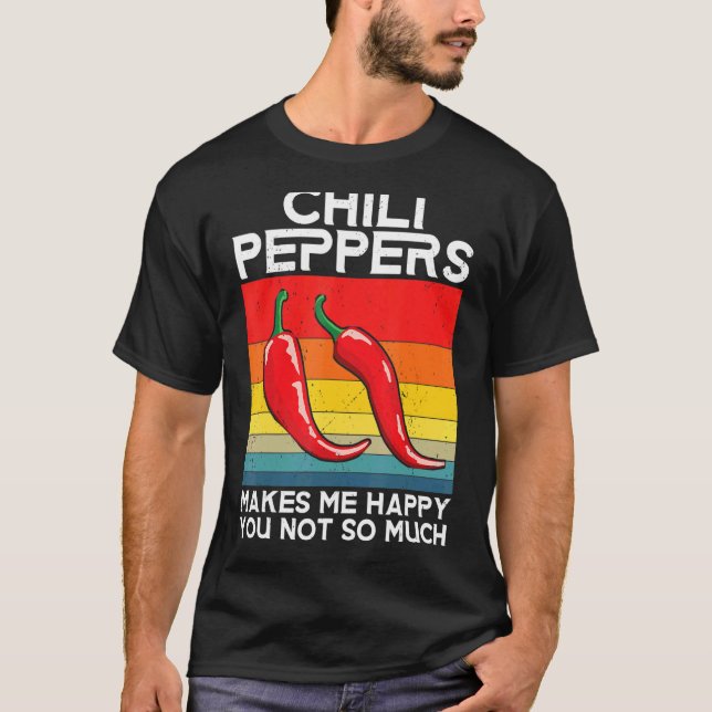 Retro Chili Peppers Red Hett Spicy Pepper Eat Mexi T Shirt (Framsida)