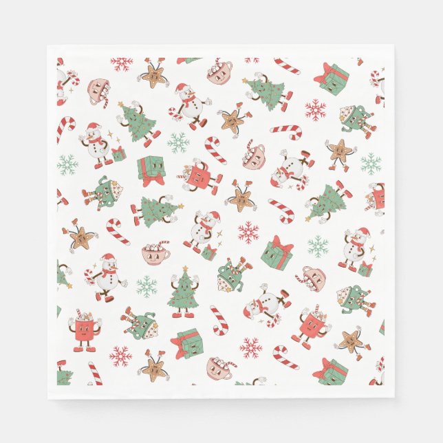 Retro Chillin med min snutar jul Pappersservett (Framsidan)