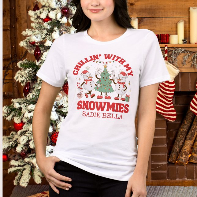 Retro Chillin' Med Mina Snökompisar Jul T Shirt (Skapare uppladdad)