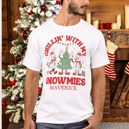Retro Chillin' Med Mina Snökompisar Jul T Shirt