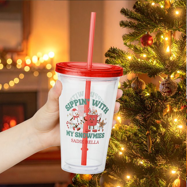 Retro Chillin' Med Mina Snökompisar Jul Take Away Mugg (Skapare uppladdad)
