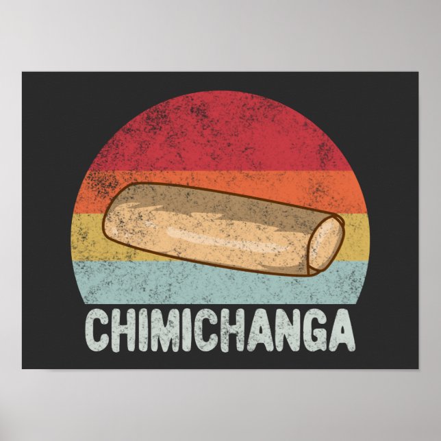 Retro Chimichanga Älskare Gift Poster (Framsidan)