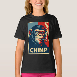 Retro Chimp smoking Cigar Poster T Shirt