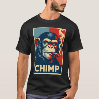 Retro Chimp smoking Cigar Poster T Shirt