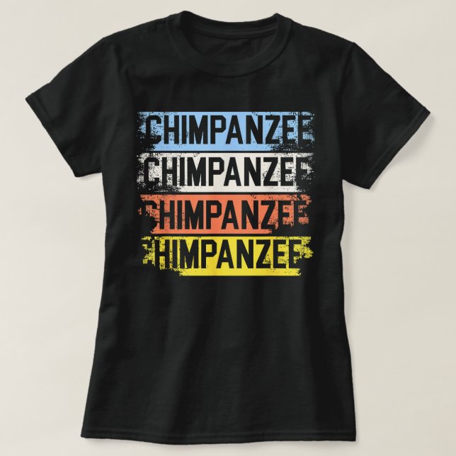 Retro Chimpanzee Chimp Monkey Älskare Ape Chimpanz T Shirt (Design framsida)